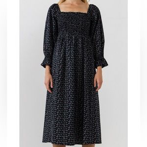 NWT English Factory Floral Smocked Midi dress